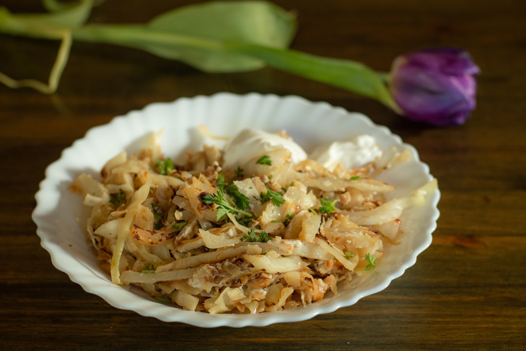 egg roll filling preparation, shredded cabbage pork filling bowl