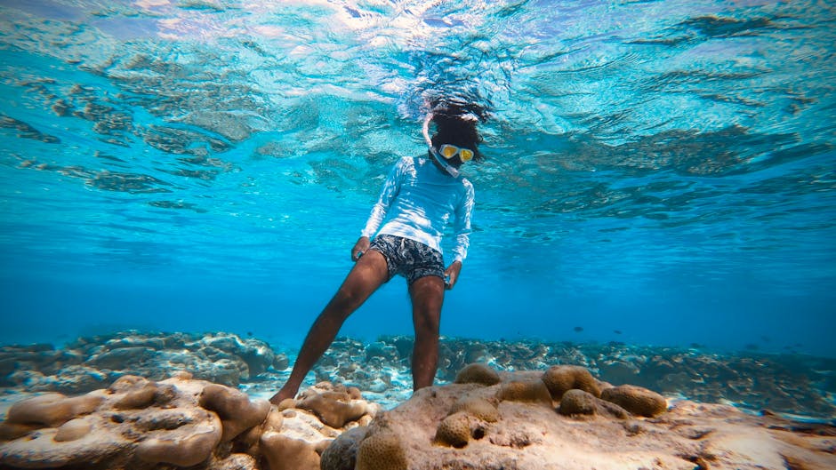 snorkeling gear setup beach, reef safe sunscreen mineral zinc