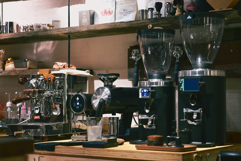 home espresso machine setup, coffee grinder barista