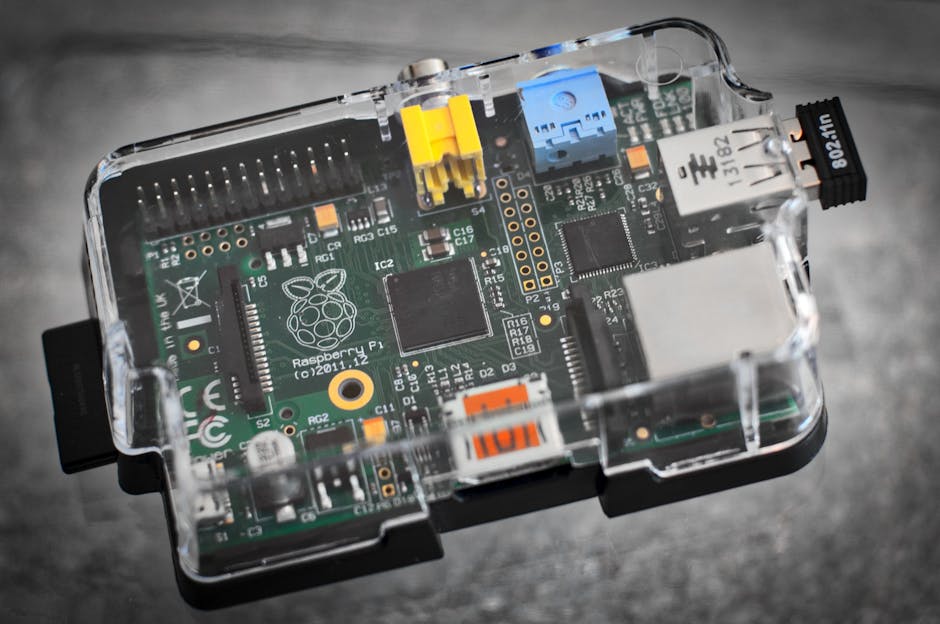 Raspberry Pi 5 board top view, GPIO pins close-up